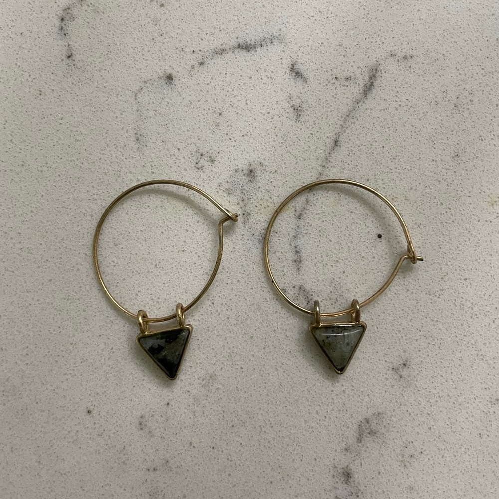 Geometric triangle hoop earrings